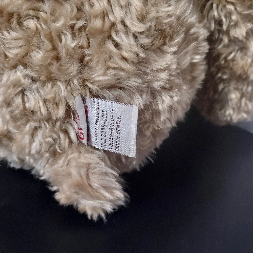 Gund Teddy Bear Plush With A Plaid Burnt Orange Bow